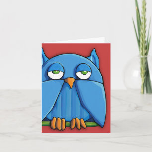 Aqua Owl red Note Card