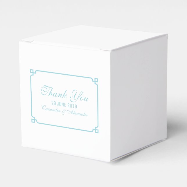 Aqua Paradise Deco Chic Wedding Favour Box (Front Side)