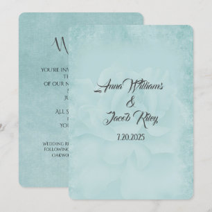 aqua pastel wedding rose background invitation