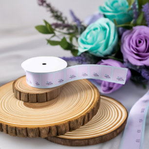 Aqua Peacock and Roses Satin Ribbon