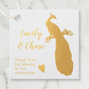 Aqua Peacock Colours Feathers Wedding Favour Tags