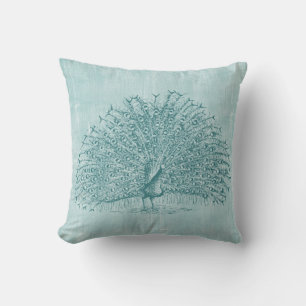 Aqua Peacock Cushion