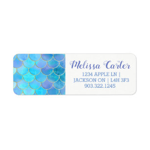 Aqua Pearlescent & Gold Mermaid Scale Pattern