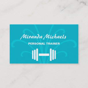 Aqua Personal Trainer Dumbbell Business Card