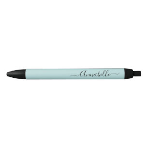 Aqua Personalised Name Script Black Ink Pen