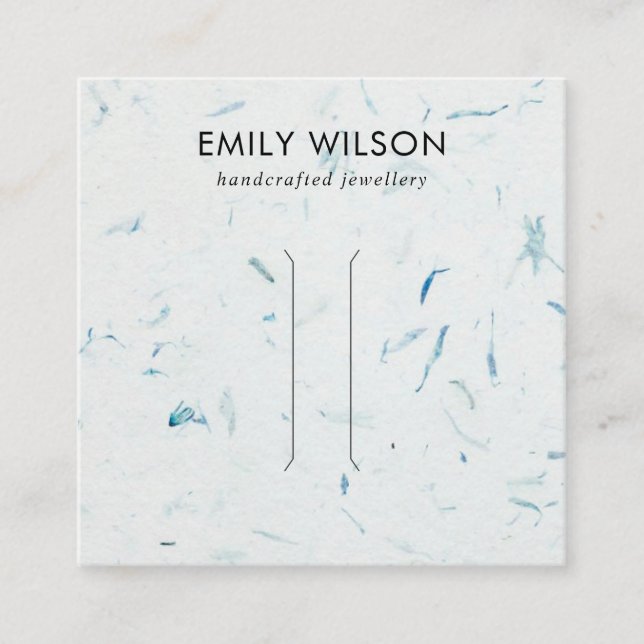 AQUA PETAL HANDMADE PAPER HAIR CLIP DISPLAY CARD (Front)