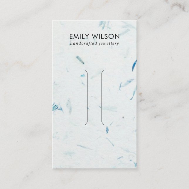 AQUA PETAL HANDMADE PAPER  HAIR CLIP DISPLAY CARD (Front)