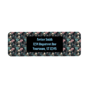 Aqua Pink and Black Goth Floral