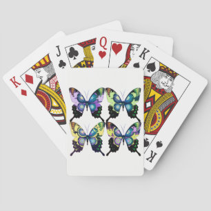 Aqua, Pink, and Yellow - Elegant Butterflies Playing Cards