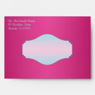 Aqua, Pink Floral A7 Envelope for 5"x7" Sizes