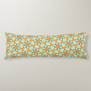 Aqua Pink Orange Modern Geometry Body Cushion