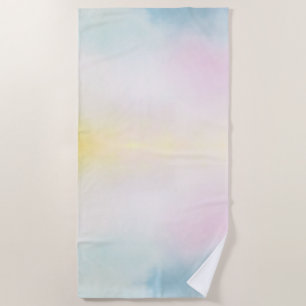 Aqua Pink Yellow Tie Dye Beach Towel