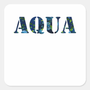 Aqua Planet Aquarium Fish Square Sticker