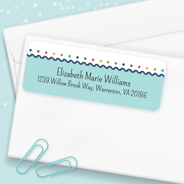 Aqua Polka Dot Return Address (Creator Uploaded)