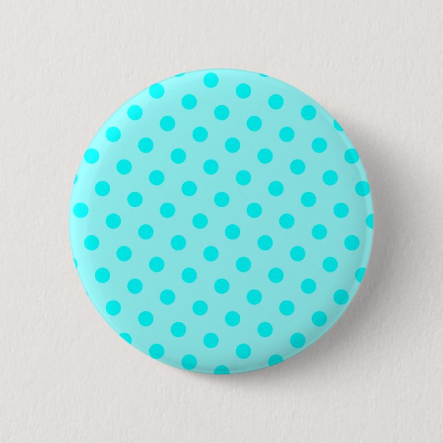 Aqua Polka Dots 6 Cm Round Badge (Front)