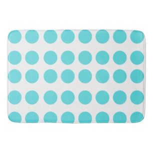 Aqua Polka Dots Bath Mat