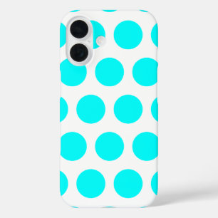 Aqua Polka Dots iPhone 16 Case