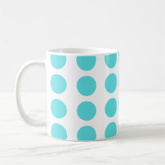 Aqua Polka Dots Design Coffee Mug
