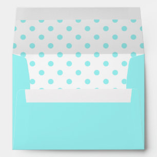 Aqua Polka Dots Envelope