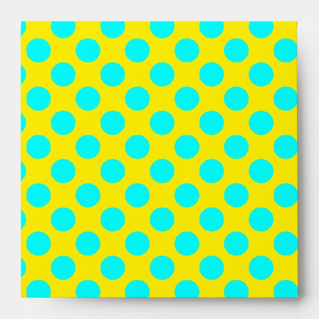 Aqua Polka Dots Envelope (Front)