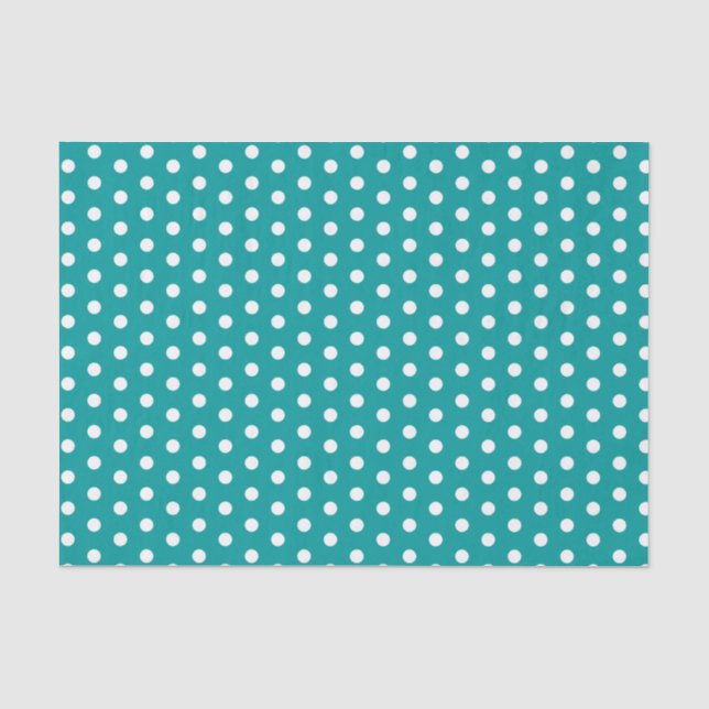 Aqua Polka Dots Tissue Paper (Front)