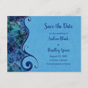 Aqua Puau Shell Wedding Save the Date Postcard