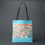 Aqua Puerto Rico Map Shoulder Tote Bag<br><div class="desc">A vintage,  very colourful postcard map of Puerto Rico repurposed all over a wonderful shoulder tote.</div>