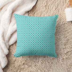 Aqua, Purple and Teal Polka Dot Design Pillow