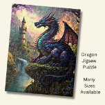 Aqua Purple Dragon near River  Jigsaw Puzzle<br><div class="desc">Aqua Purple Dragon near River  - - See my store for lots more great Dragon Gifts.</div>