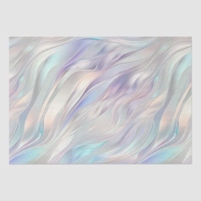 Aqua Purple Pearl Swirl Tissue Paper (Front)