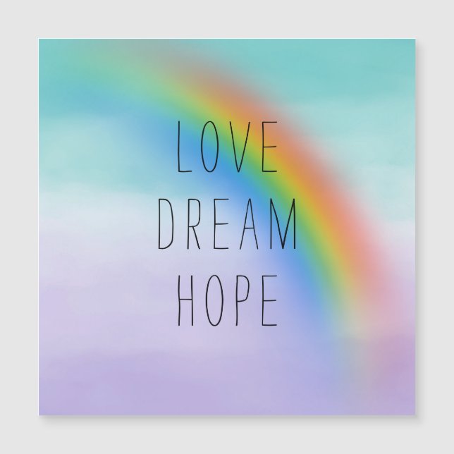 Aqua Purple Rainbow Inspirational Love Dream Hope (Front)