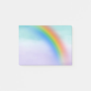 Aqua Purple Rainbow Ombre Watercolor Post-it Notes