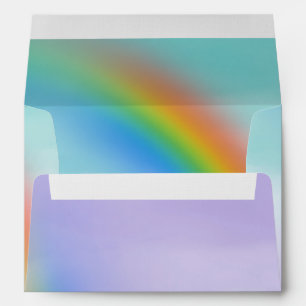 Aqua Purple Rainbow Watercolor Ombre Envelope
