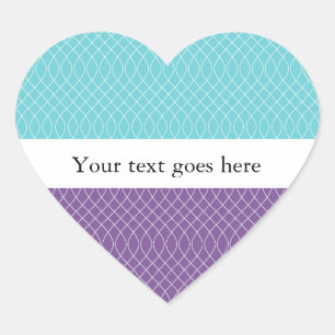 Aqua Purple Spiral Heart Sticker