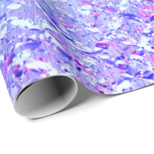 Aqua Purple Turquoise Grey Glass Crystal Wrapping Paper
