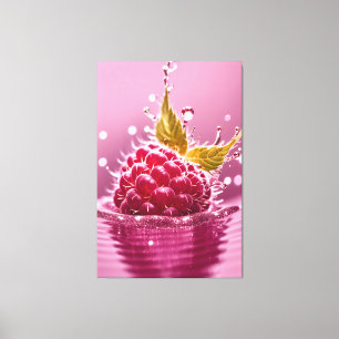 Aqua raspberry Stretched Canvas Print
