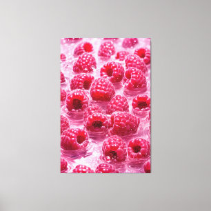 Aqua raspberry Stretched Canvas Print