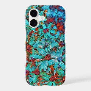 AQUA RED POPPIES FLOWERS iPhone 7 PLUS CASE