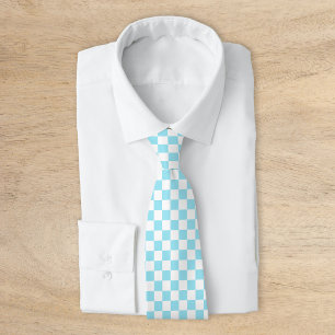 Aqua Retro Chequerboard Tie