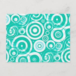 aqua_retro_circles postcard