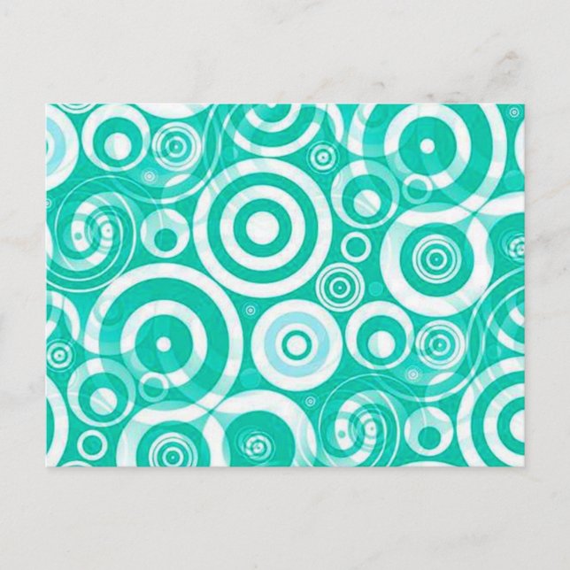 aqua_retro_circles postcard (Front)