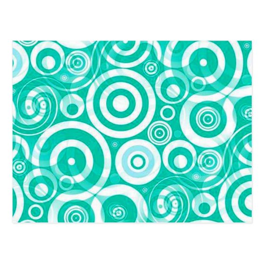 aqua_retro_circles postcard