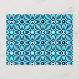 Aqua Rings Pattern Postcard