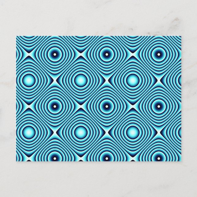 Aqua Rings Pattern Postcard (Front)
