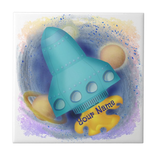 Aqua Rocket  Tile (Front)