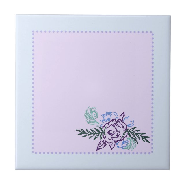 Aqua Rose Decorative Tile (Front)