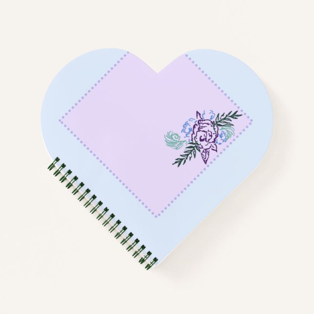 Aqua Rose Heart Notebook (Front)