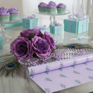 Aqua Rose Wrapping Paper