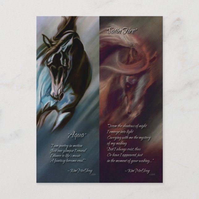 Aqua & Satin Fire Bookmarks by Kim McElroy Postcard (Front)