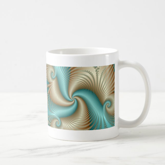Aqua Satin - Fractal Coffee Mug (Right)